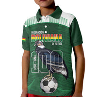 Custom Bolivia Football Kid Polo Shirt 100th Anniversary Andean Condor Proud - Wonder Print Shop