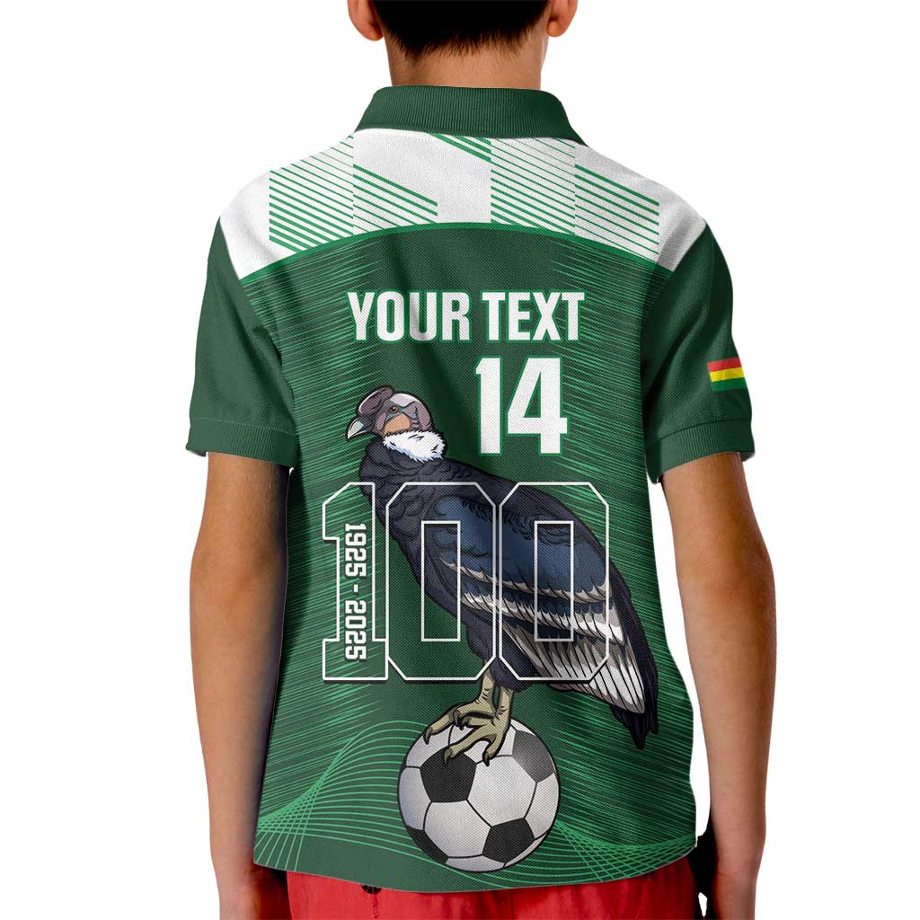 Custom Bolivia Football Kid Polo Shirt 100th Anniversary Andean Condor Proud - Wonder Print Shop