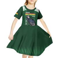 Custom Bolivia Football Kid Short Sleeve Dress 100th Anniversary Andean Condor Proud - Wonder Print Shop