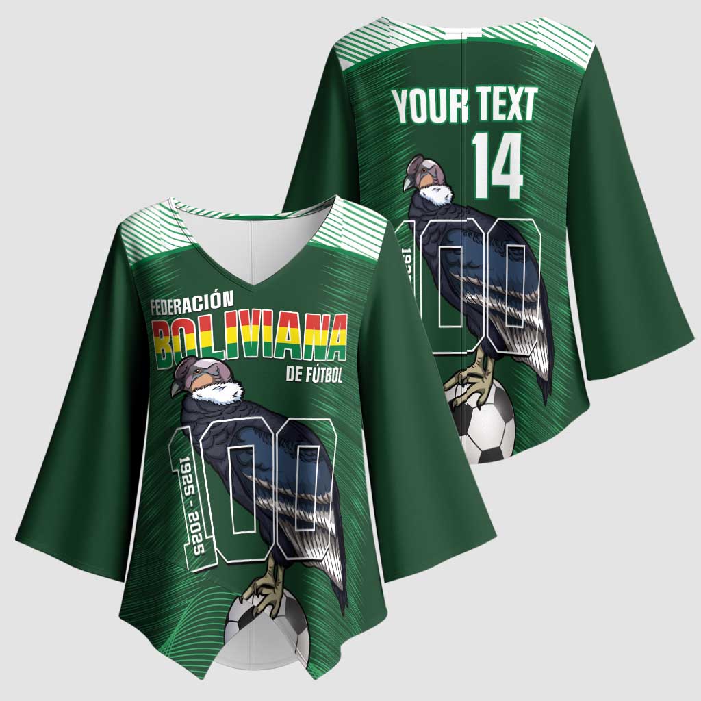 Custom Bolivia Football Kimono Sleeve Blouse 100th Anniversary Andean Condor Proud - Wonder Print Shop