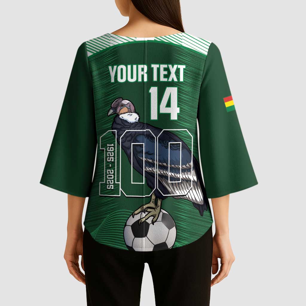 Custom Bolivia Football Kimono Sleeve Blouse 100th Anniversary Andean Condor Proud - Wonder Print Shop