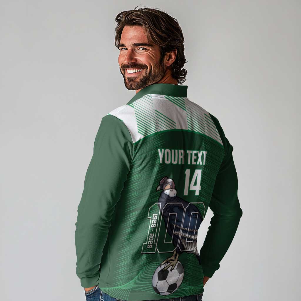 Custom Bolivia Football Long Sleeve Polo Shirt 100th Anniversary Andean Condor Proud - Wonder Print Shop