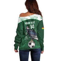 Custom Bolivia Football Off Shoulder Sweater 100th Anniversary Andean Condor Proud - Wonder Print Shop