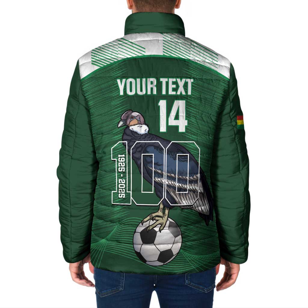 Custom Bolivia Football Padded Jacket 100th Anniversary Andean Condor Proud - Wonder Print Shop