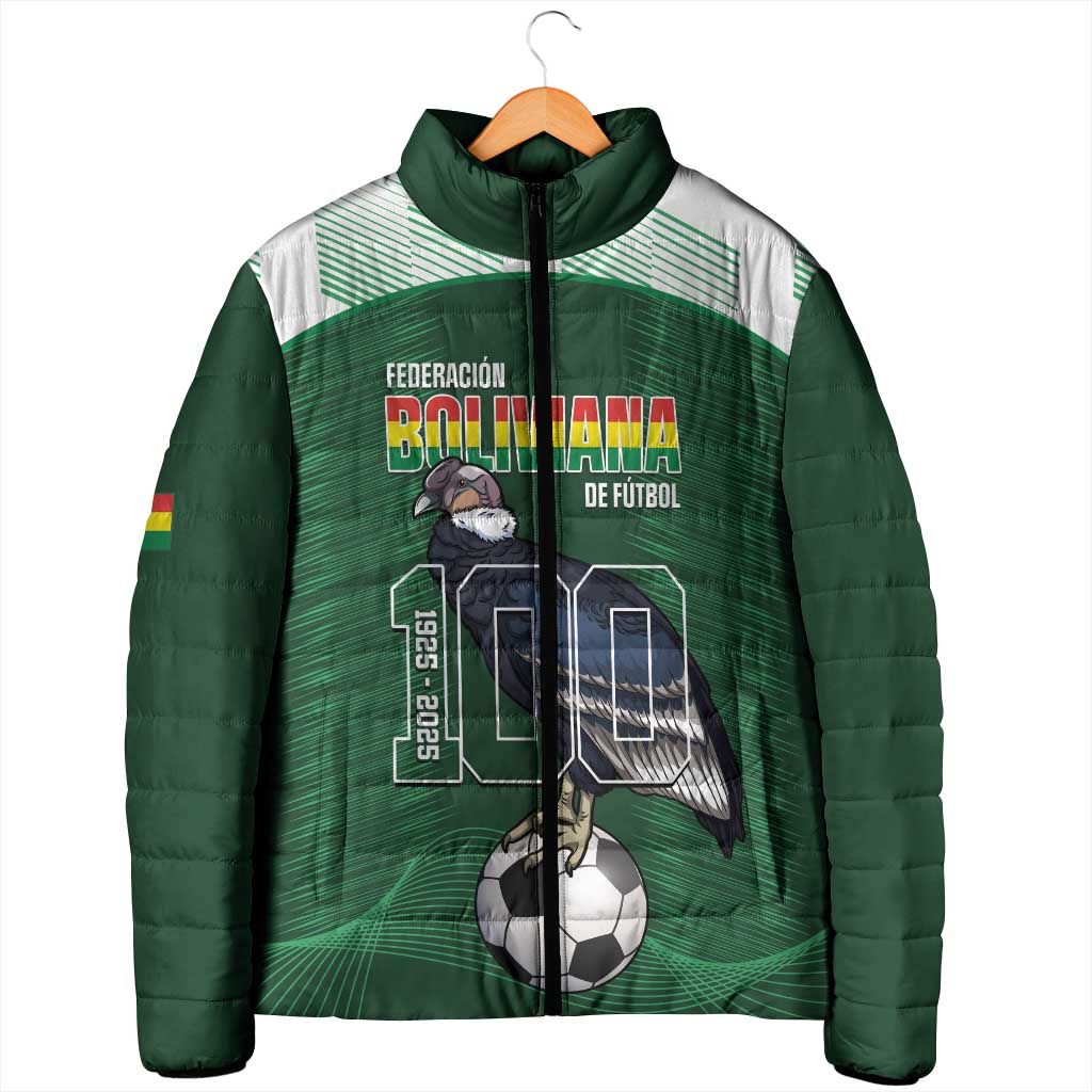 Custom Bolivia Football Padded Jacket 100th Anniversary Andean Condor Proud - Wonder Print Shop