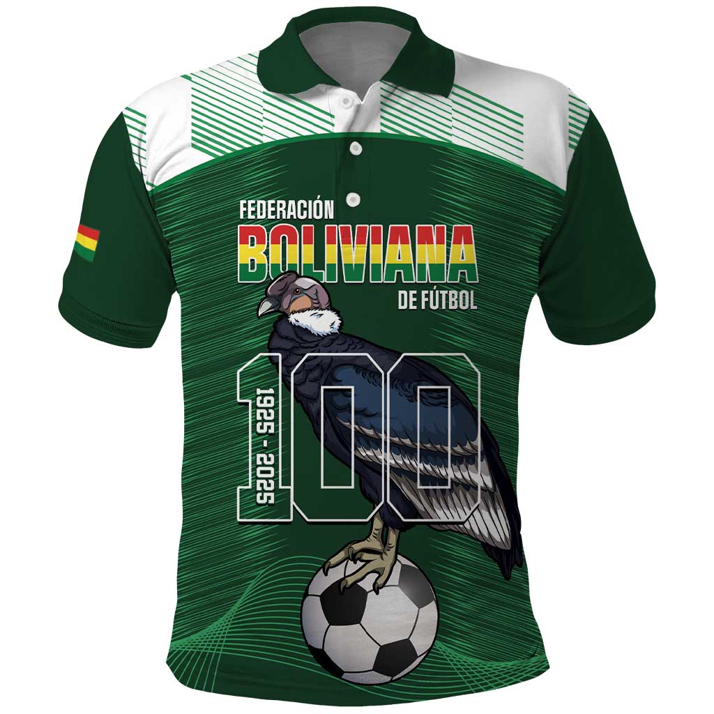 Custom Bolivia Football Polo Shirt 100th Anniversary Andean Condor Proud - Wonder Print Shop