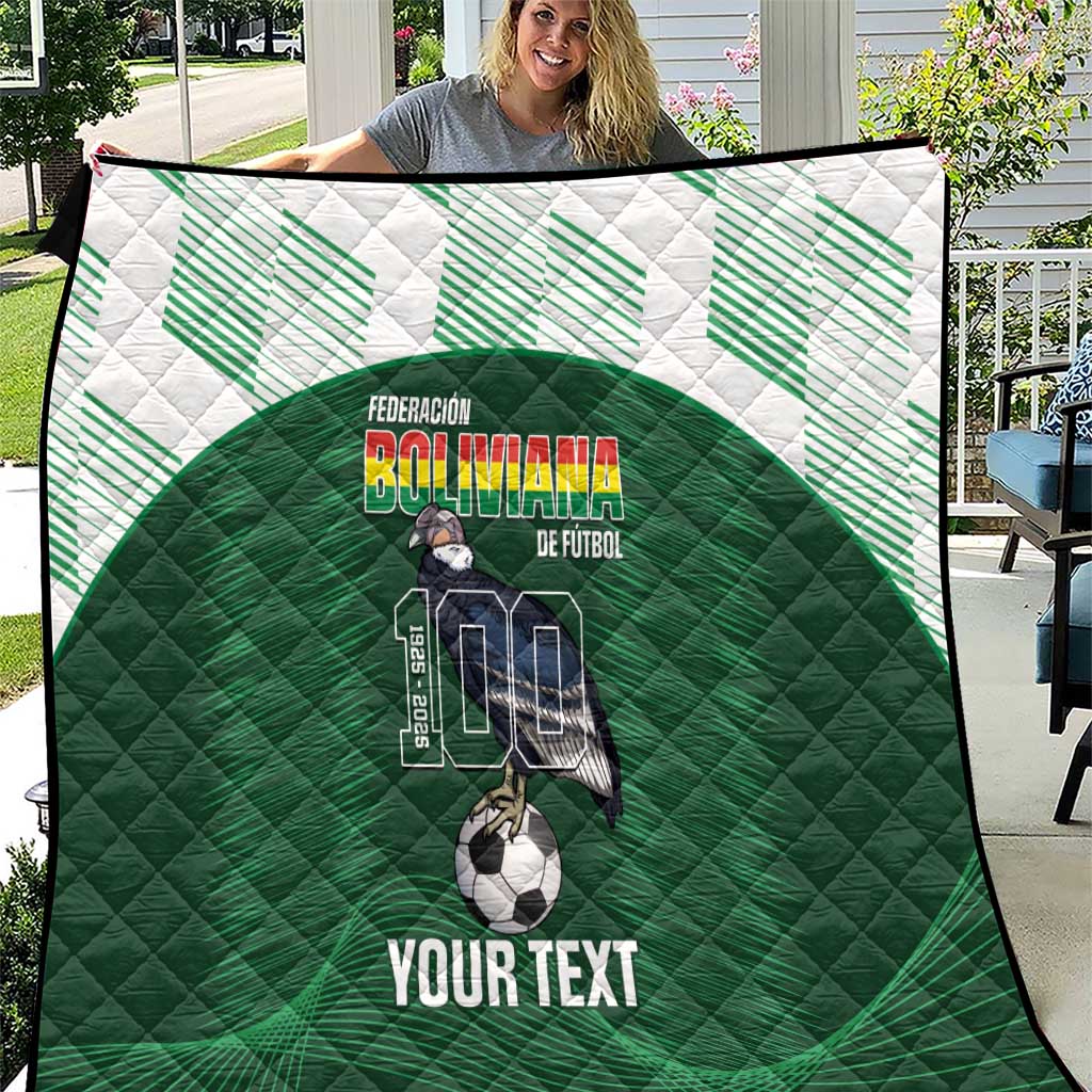 Custom Bolivia Football Quilt 100th Anniversary Andean Condor Proud - Wonder Print Shop