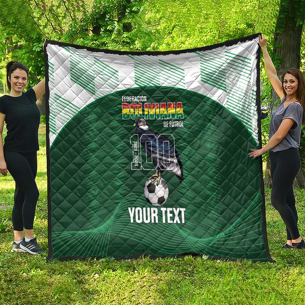 Custom Bolivia Football Quilt 100th Anniversary Andean Condor Proud - Wonder Print Shop