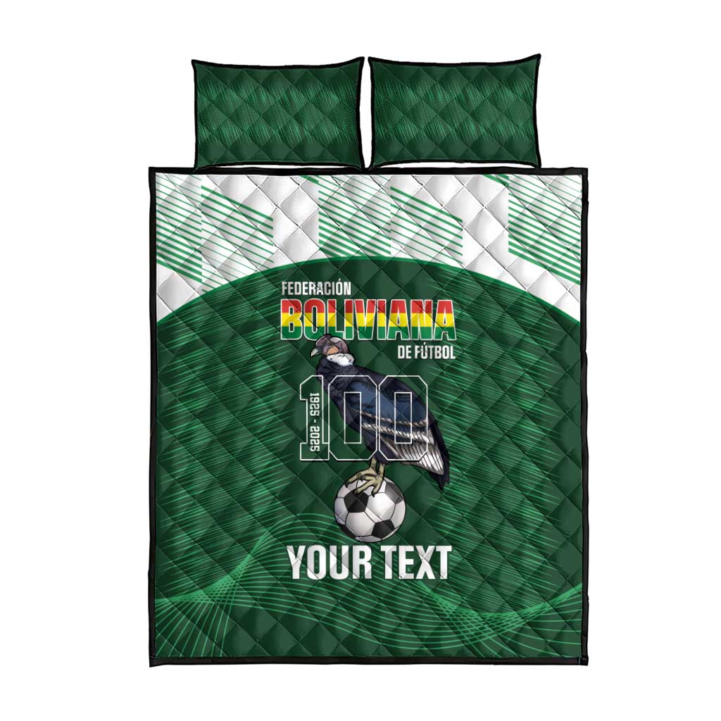 Custom Bolivia Football Quilt Bed Set 100th Anniversary Andean Condor Proud - Wonder Print Shop
