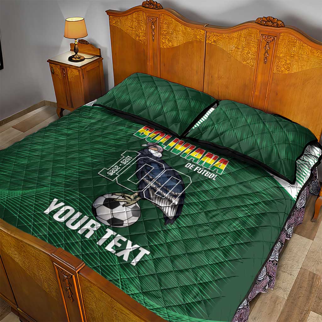 Custom Bolivia Football Quilt Bed Set 100th Anniversary Andean Condor Proud - Wonder Print Shop
