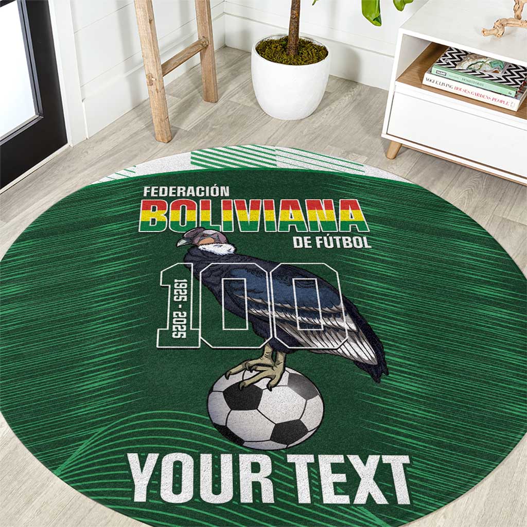 Custom Bolivia Football Round Carpet 100th Anniversary Andean Condor Proud - Wonder Print Shop