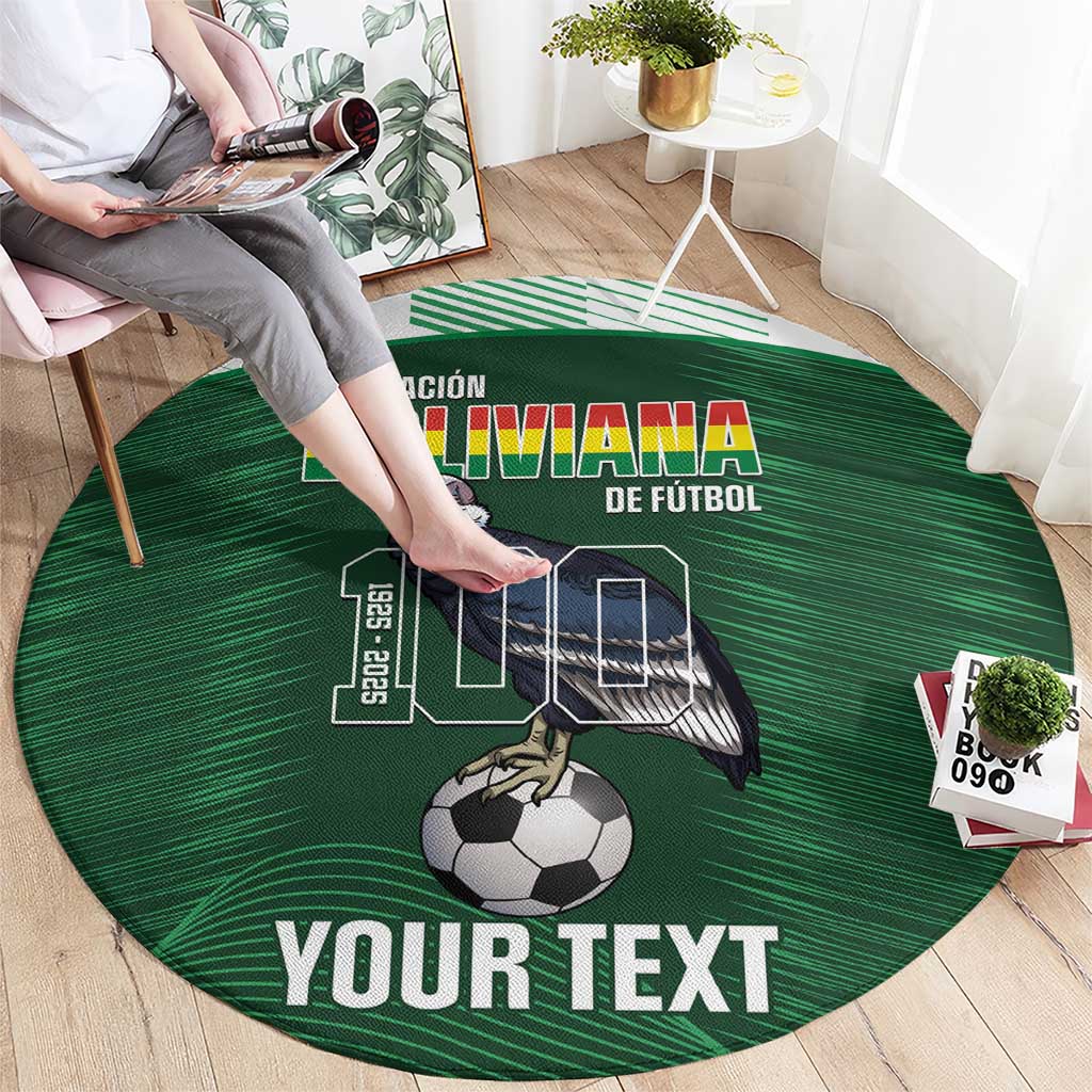 Custom Bolivia Football Round Carpet 100th Anniversary Andean Condor Proud - Wonder Print Shop