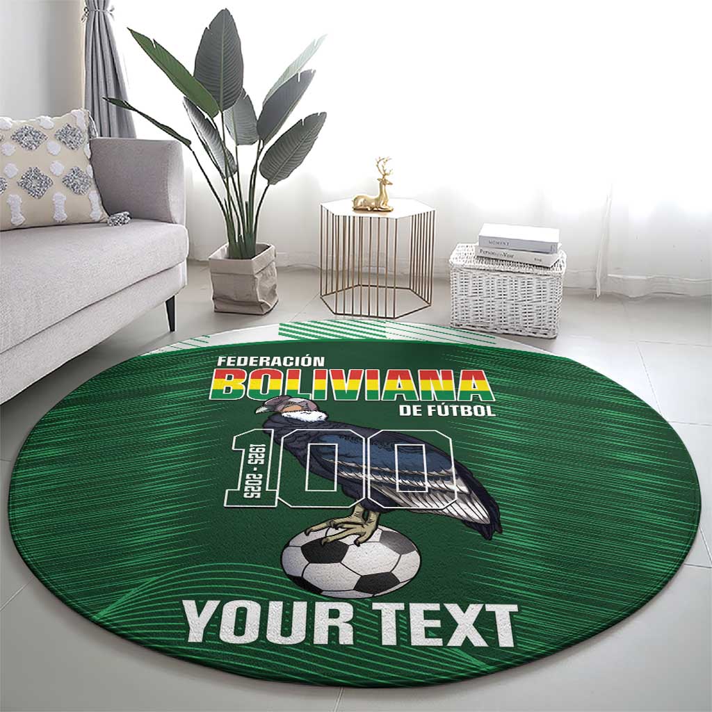 Custom Bolivia Football Round Carpet 100th Anniversary Andean Condor Proud - Wonder Print Shop