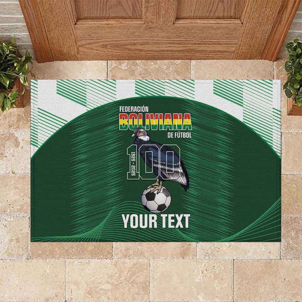 Custom Bolivia Football Rubber Doormat 100th Anniversary Andean Condor Proud - Wonder Print Shop