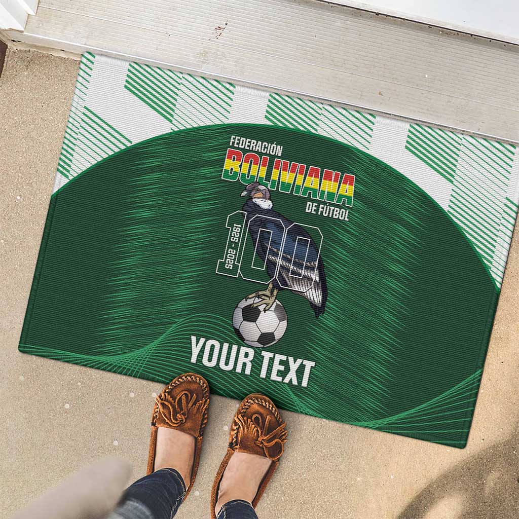 Custom Bolivia Football Rubber Doormat 100th Anniversary Andean Condor Proud - Wonder Print Shop