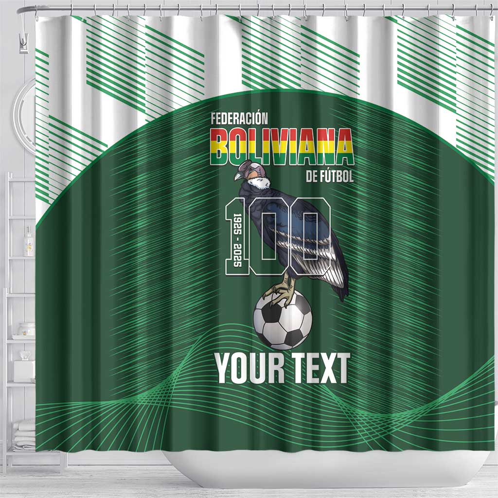 Custom Bolivia Football Shower Curtain 100th Anniversary Andean Condor Proud - Wonder Print Shop