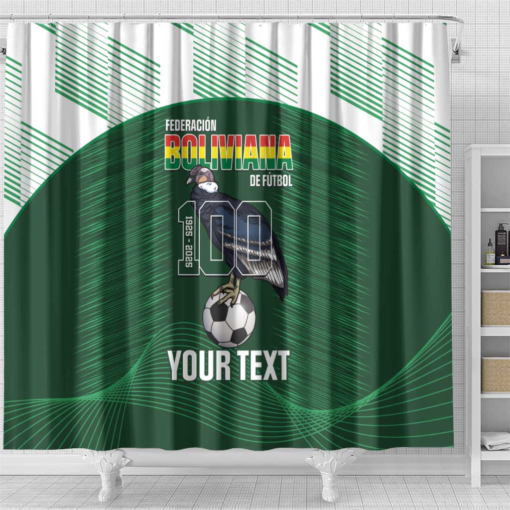 Custom Bolivia Football Shower Curtain 100th Anniversary Andean Condor Proud - Wonder Print Shop