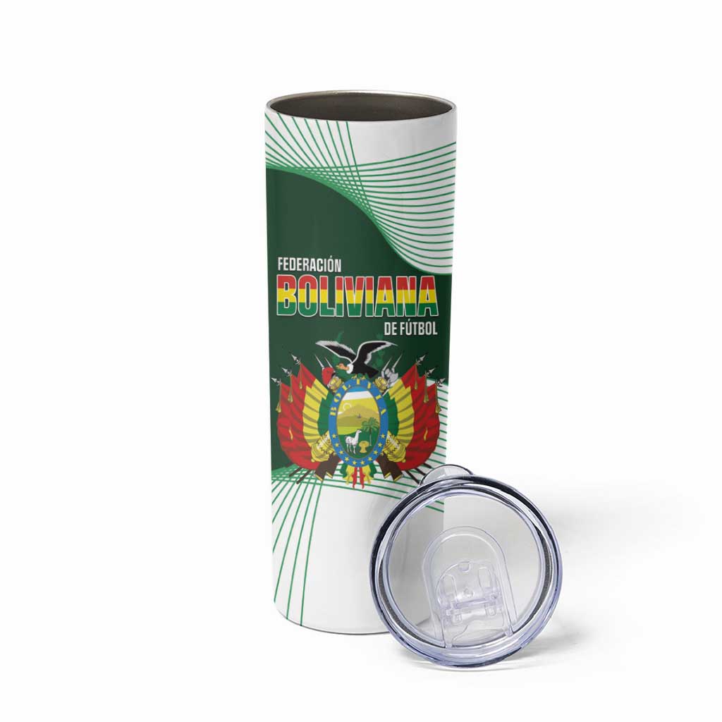 Custom Bolivia Football Skinny Tumbler 100th Anniversary Andean Condor Proud - Wonder Print Shop