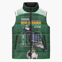 Custom Bolivia Football Sleeveless Puffer Jacket 100th Anniversary Andean Condor Proud - Wonder Print Shop