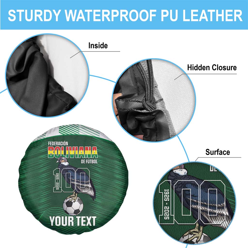 Custom Bolivia Football Spare Tire Cover 100th Anniversary Andean Condor Proud - Wonder Print Shop