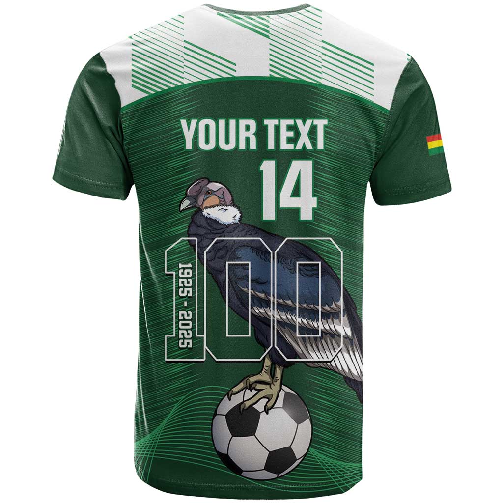 Custom Bolivia Football T Shirt 100th Anniversary Andean Condor Proud - Wonder Print Shop