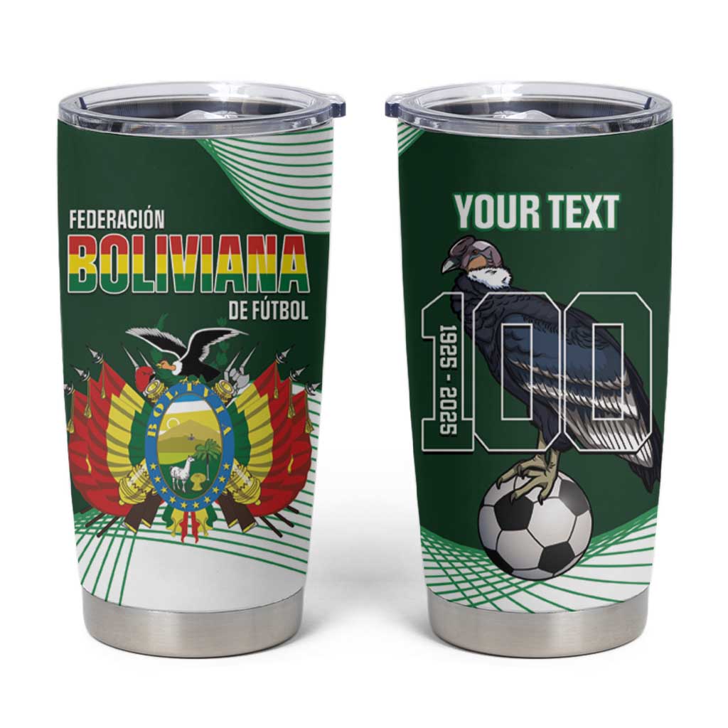 Custom Bolivia Football Tumbler Cup 100th Anniversary Andean Condor Proud - Wonder Print Shop