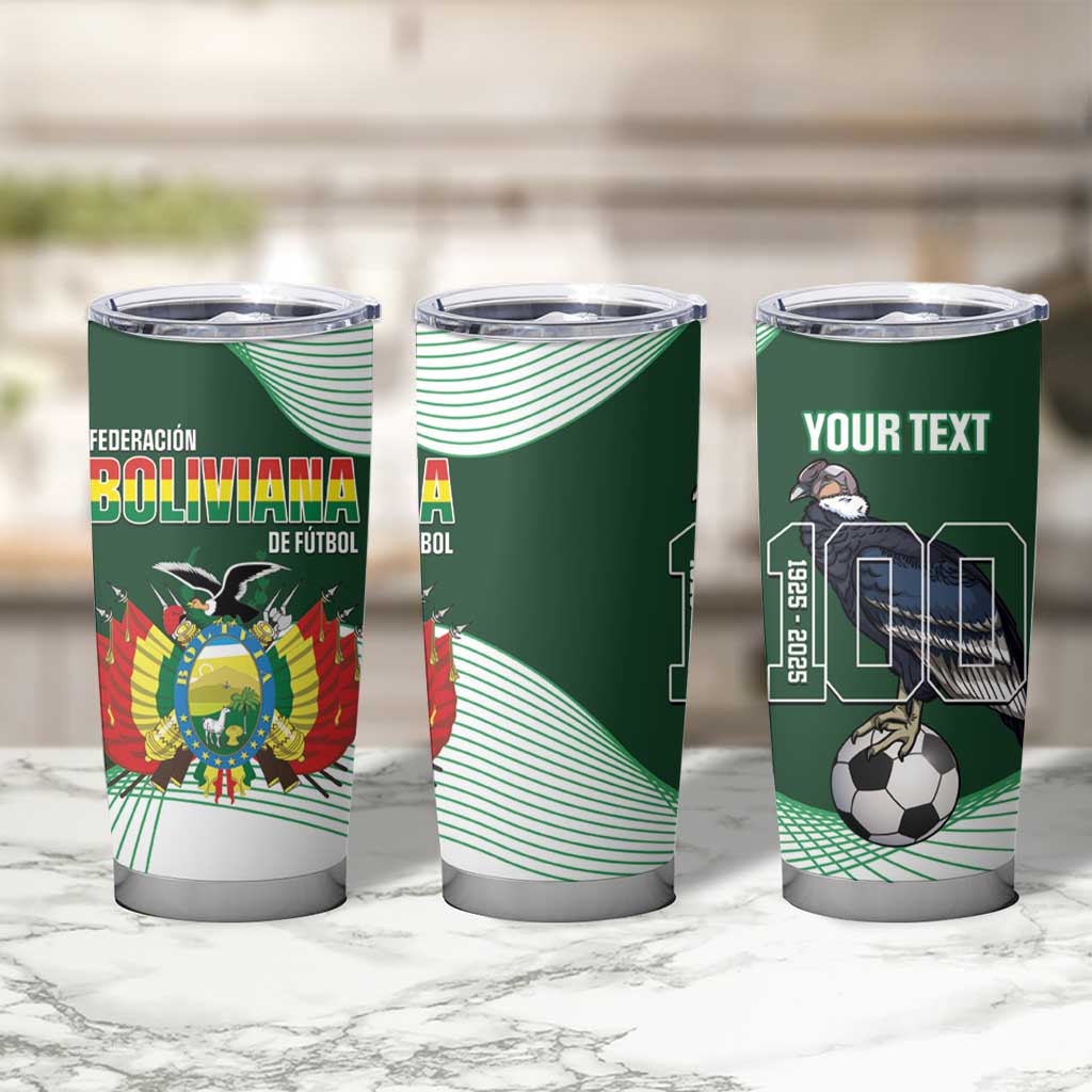 Custom Bolivia Football Tumbler Cup 100th Anniversary Andean Condor Proud - Wonder Print Shop
