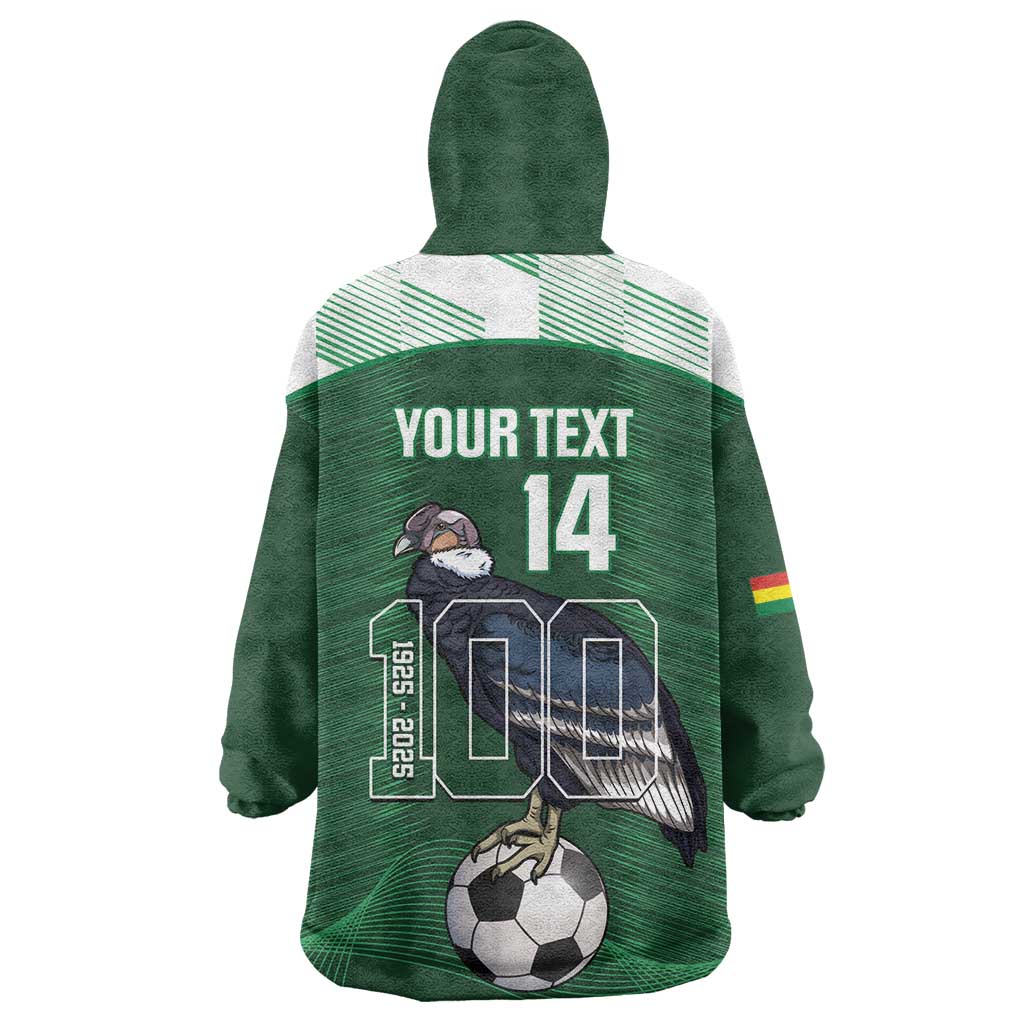 Custom Bolivia Football Wearable Blanket Hoodie 100th Anniversary Andean Condor Proud - Wonder Print Shop