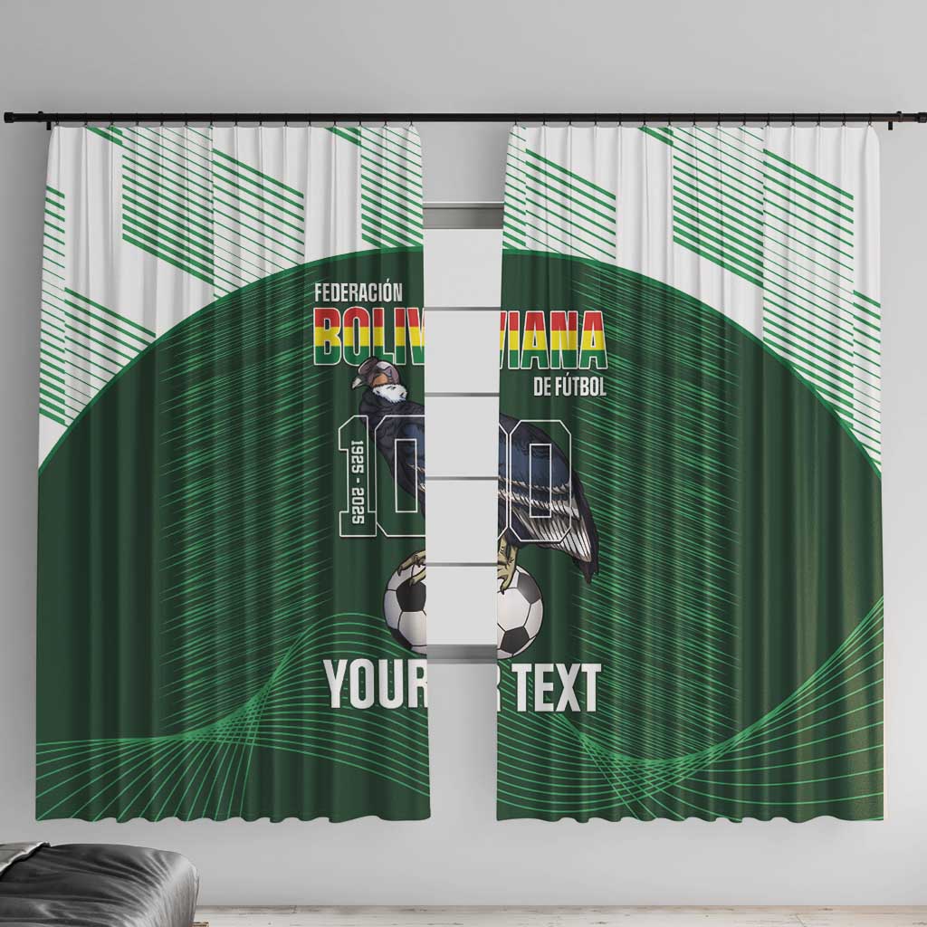 Custom Bolivia Football Window Curtain 100th Anniversary Andean Condor Proud - Wonder Print Shop
