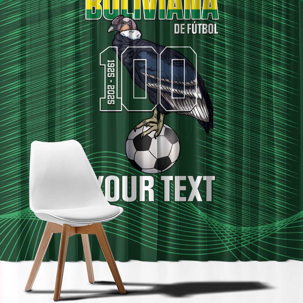 Custom Bolivia Football Window Curtain 100th Anniversary Andean Condor Proud - Wonder Print Shop