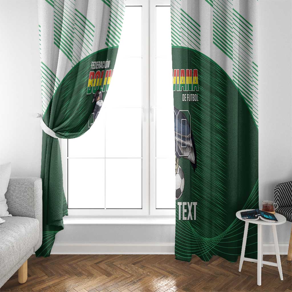 Custom Bolivia Football Window Curtain 100th Anniversary Andean Condor Proud - Wonder Print Shop