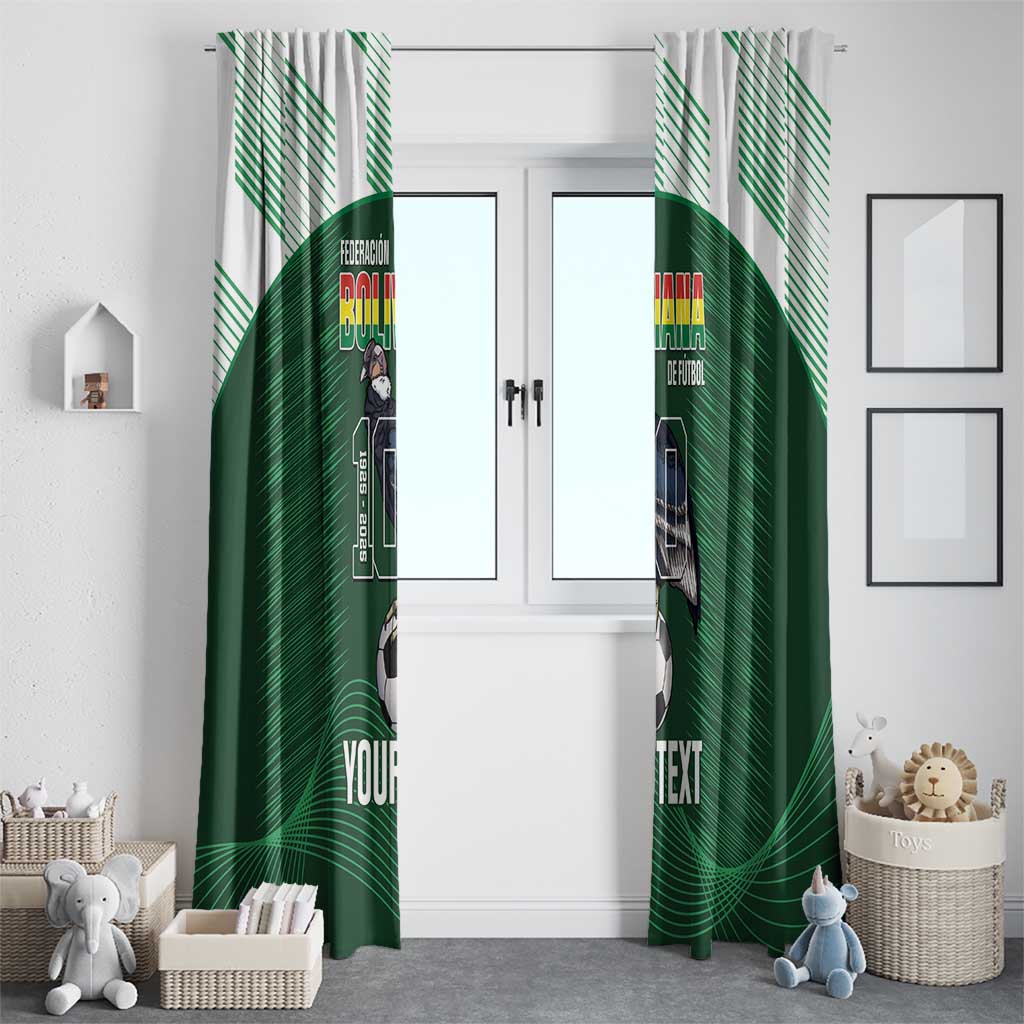 Custom Bolivia Football Window Curtain 100th Anniversary Andean Condor Proud - Wonder Print Shop
