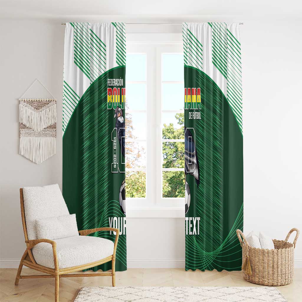 Custom Bolivia Football Window Curtain 100th Anniversary Andean Condor Proud - Wonder Print Shop