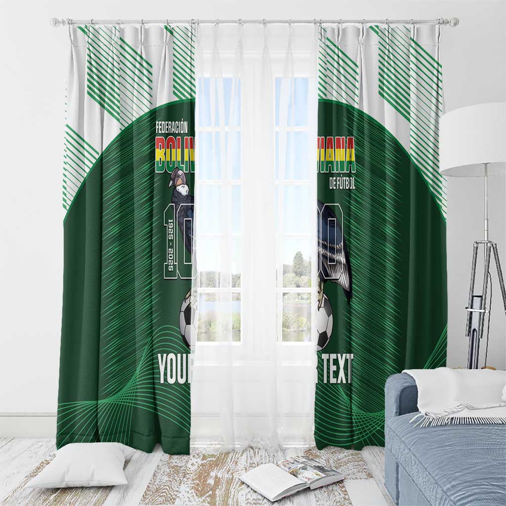 Custom Bolivia Football Window Curtain 100th Anniversary Andean Condor Proud - Wonder Print Shop