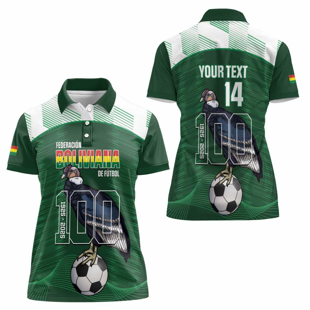 Custom Bolivia Football Women Polo Shirt 100th Anniversary Andean Condor Proud - Wonder Print Shop