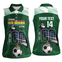 Custom Bolivia Football Women Sleeveless Polo Shirt 100th Anniversary Andean Condor Proud - Wonder Print Shop