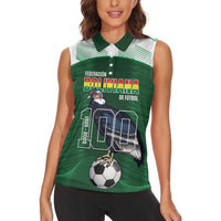 Custom Bolivia Football Women Sleeveless Polo Shirt 100th Anniversary Andean Condor Proud - Wonder Print Shop