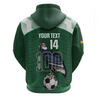 Custom Bolivia Football Zip Hoodie 100th Anniversary Andean Condor Proud - Wonder Print Shop
