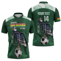 Custom Bolivia Football Zipper Polo Shirt 100th Anniversary Andean Condor Proud - Wonder Print Shop