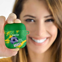 Custom Brazil Football AirPods Case Vamos Selecao Brushes Style - Wonder Print Shop
