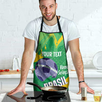 Custom Brazil Football Apron Vamos Selecao Brushes Style - Wonder Print Shop