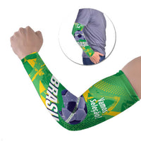 Custom Brazil Football Arm Sleeves Vamos Selecao Brushes Style - Wonder Print Shop