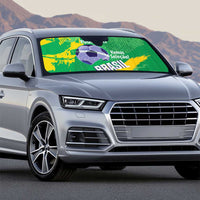 Custom Brazil Football Auto Sun Shade Vamos Selecao Brushes Style - Wonder Print Shop
