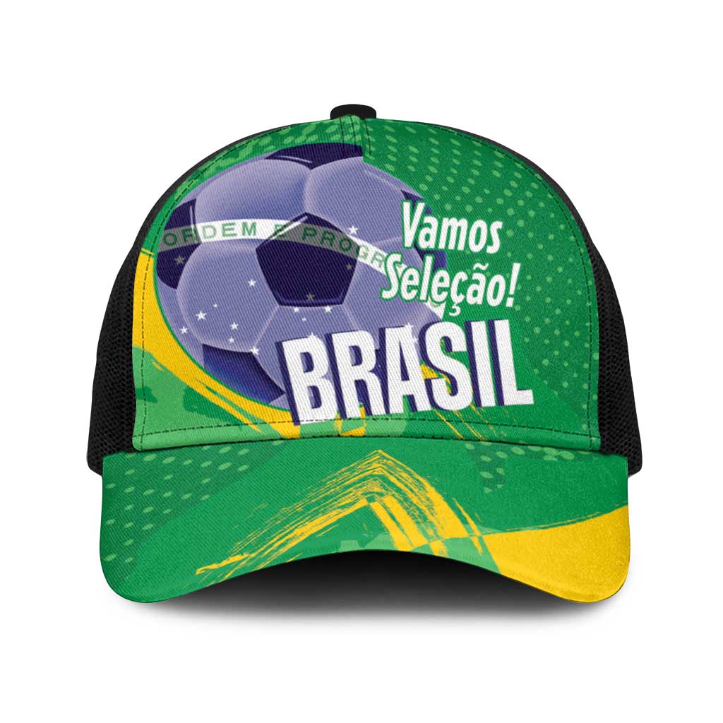 Brazil Football Baseball Net Cap Vamos Selecao Brushes Style