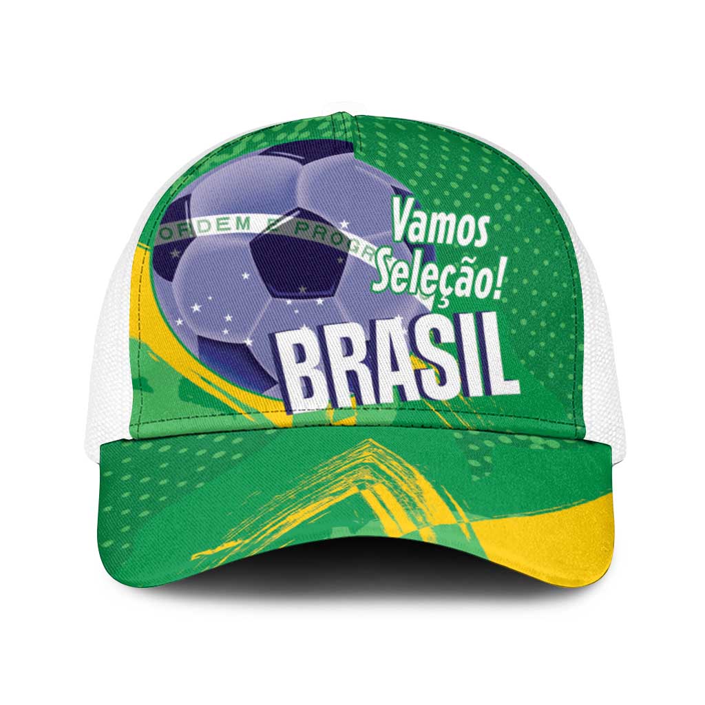 Brazil Football Baseball Net Cap Vamos Selecao Brushes Style