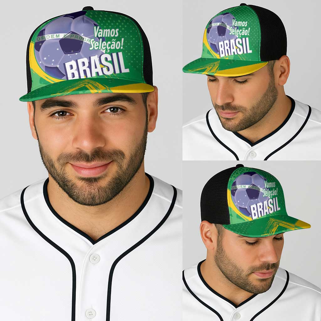 Brazil Football Baseball Net Cap Vamos Selecao Brushes Style