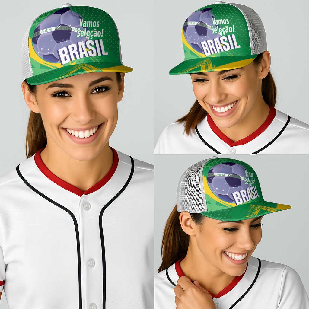 Brazil Football Baseball Net Cap Vamos Selecao Brushes Style