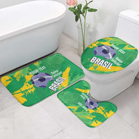 Custom Brazil Football Bathroom Set Vamos Selecao Brushes Style - Wonder Print Shop