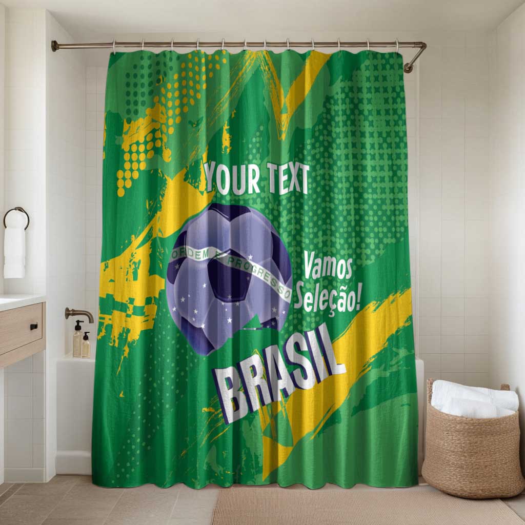 Custom Brazil Football Bathroom Set Vamos Selecao Brushes Style - Wonder Print Shop