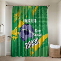 Custom Brazil Football Bathroom Set Vamos Selecao Brushes Style - Wonder Print Shop
